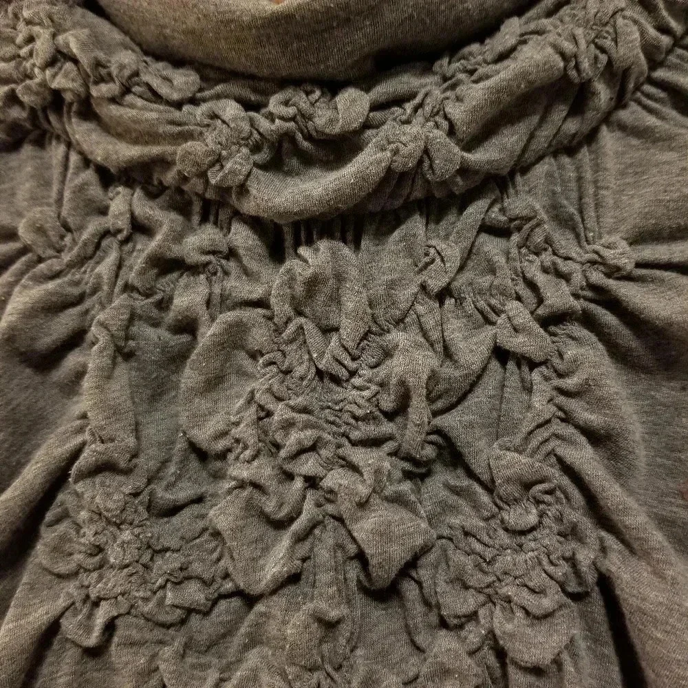 Anthro Deletta Gathered Ruched Top, Gray, Medium - Picture 3 of 6